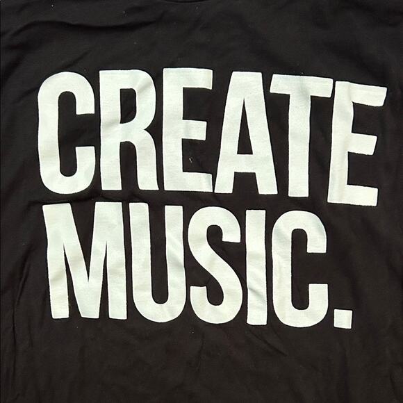 Aspire and Create Unisex Black 'Create Music' Graphic Tee, Size Small, NWOT - Picture 4 of 7